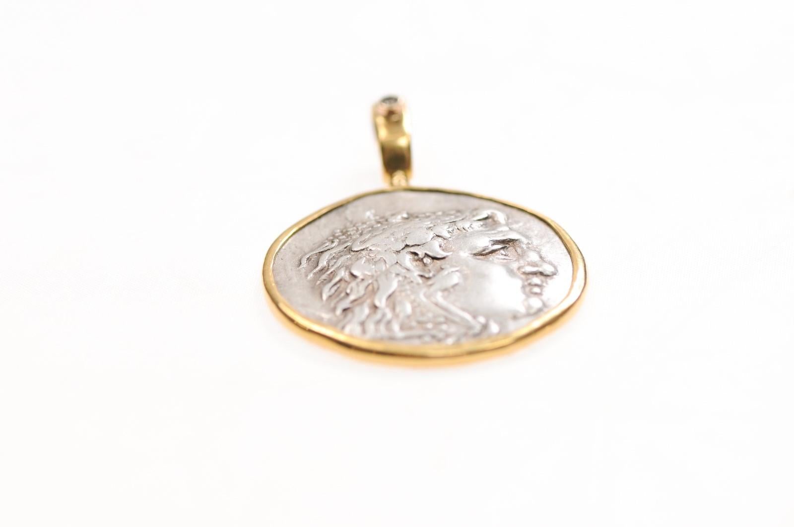 Ciondolo Tetradramma in argento 22kt (solo il ciondolo) in vendita 1