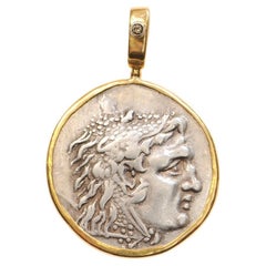Silver Tetradrachm Pendant w 22kt (pendant only)