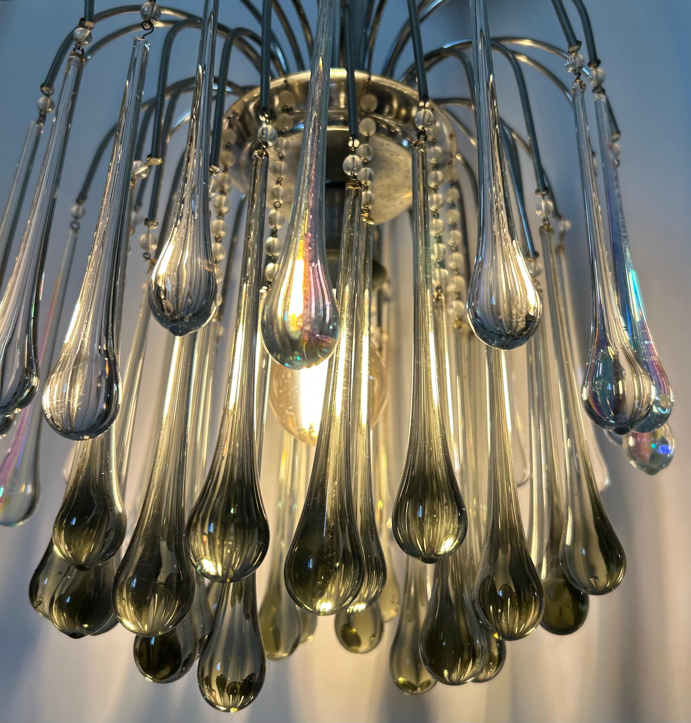 Silver Thunder, magnifico lampadario di Murano, anni '80 in vendita 5