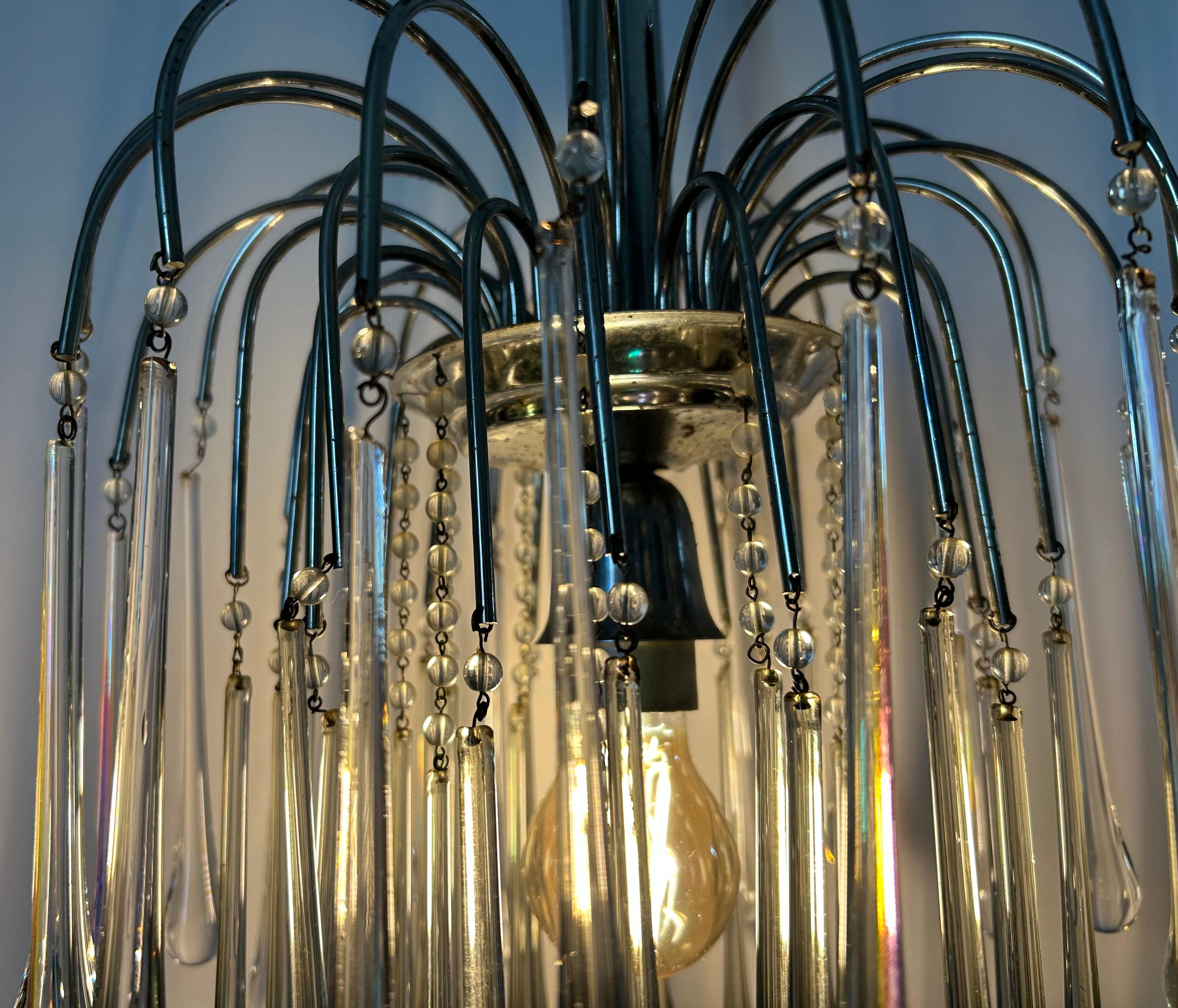 Silver Thunder, magnifico lampadario di Murano, anni '80 in vendita 6