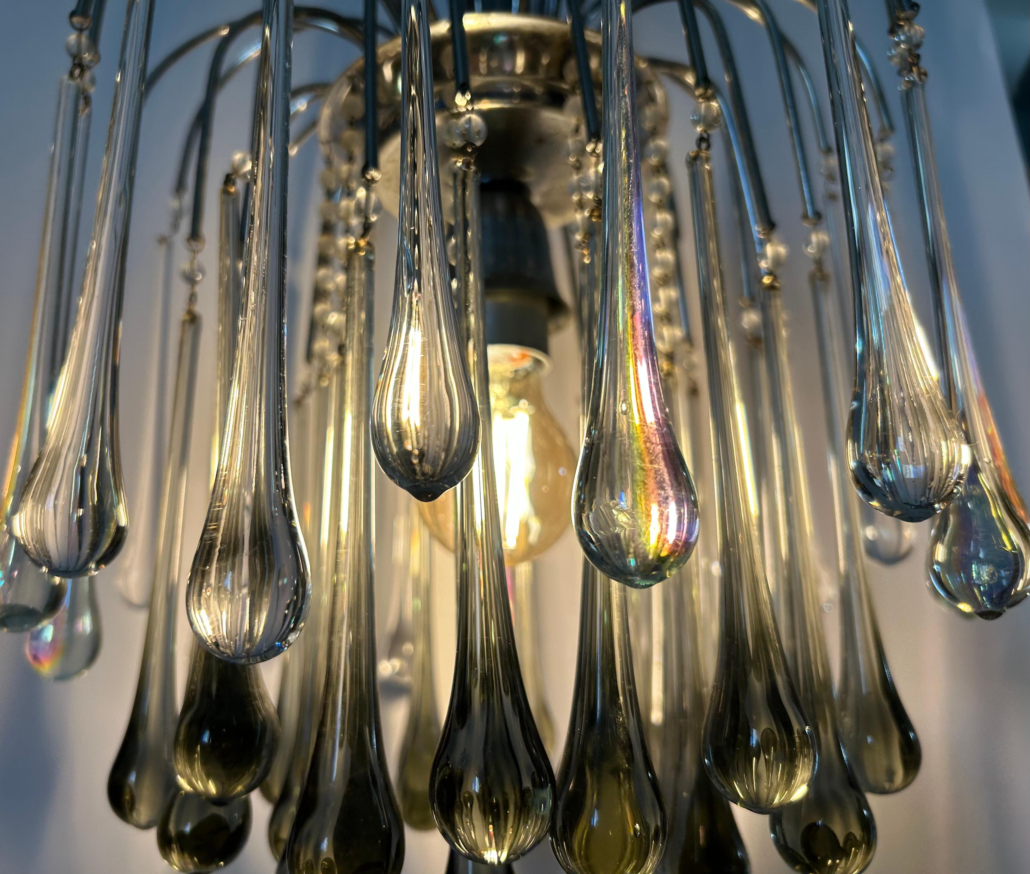 Silver Thunder, magnifico lampadario di Murano, anni '80 in vendita 7