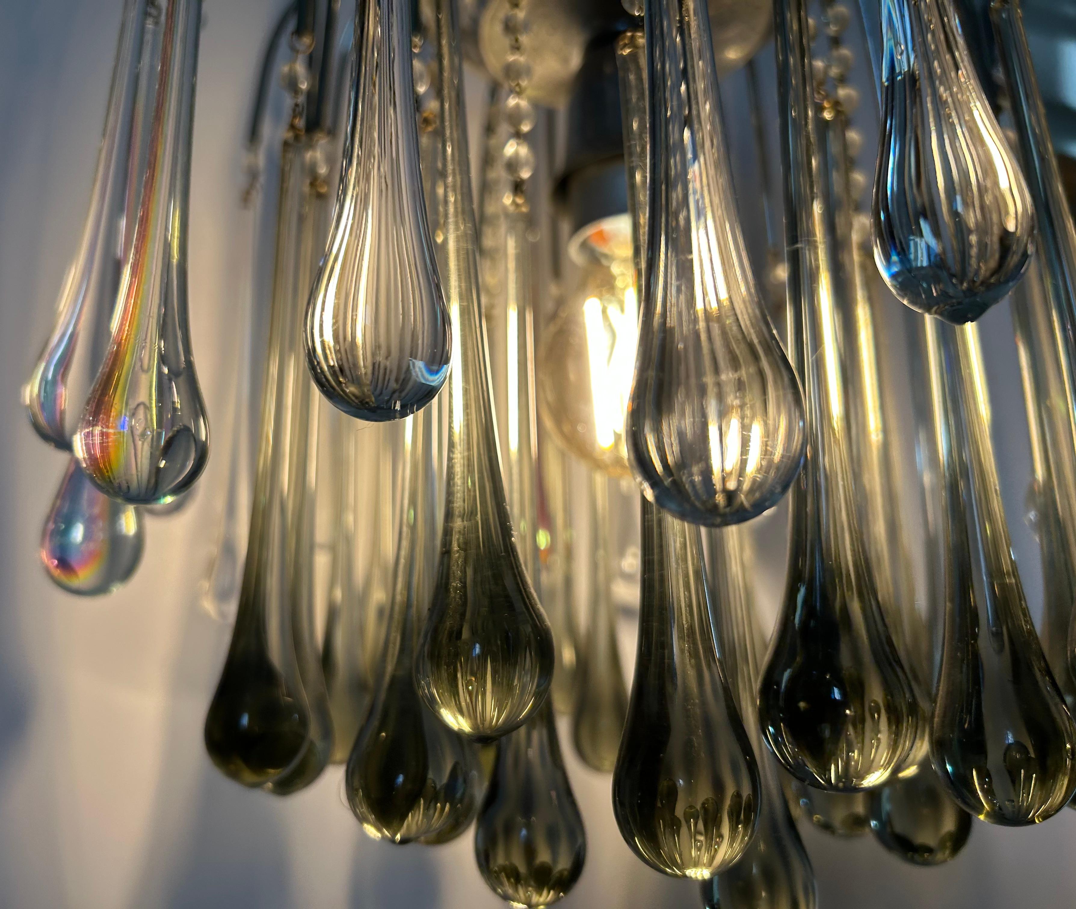 Silver Thunder, magnifico lampadario di Murano, anni '80 in vendita 10