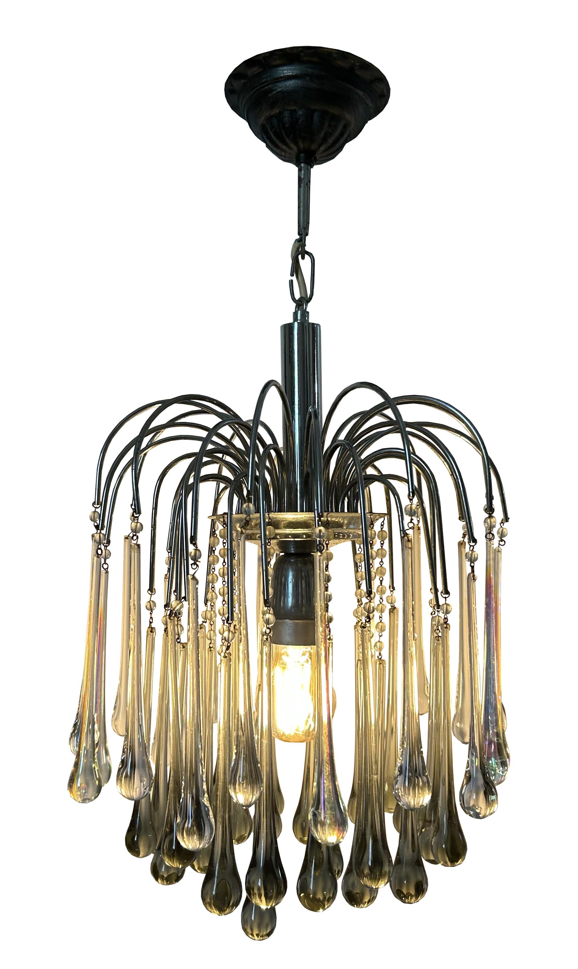 Silver Thunder, magnifico lampadario di Murano, anni '80 in vendita 12