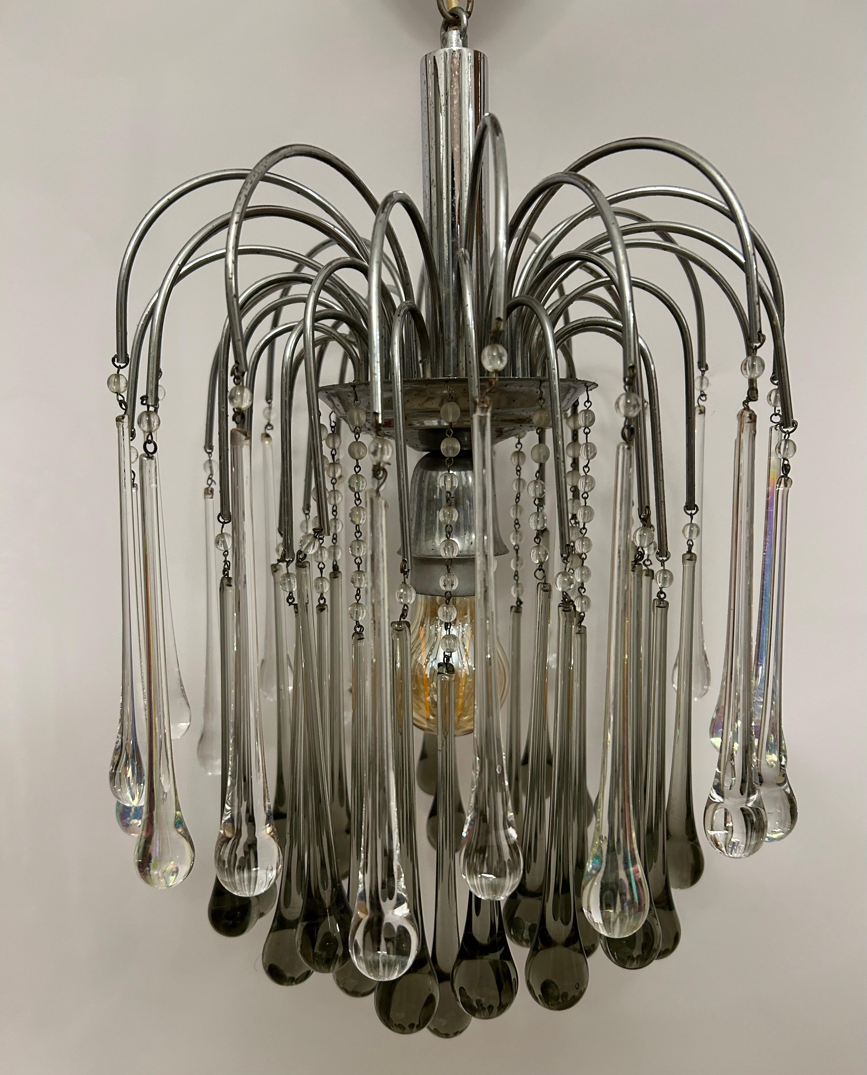 Silver Thunder, magnifico lampadario di Murano, anni '80 in vendita 13