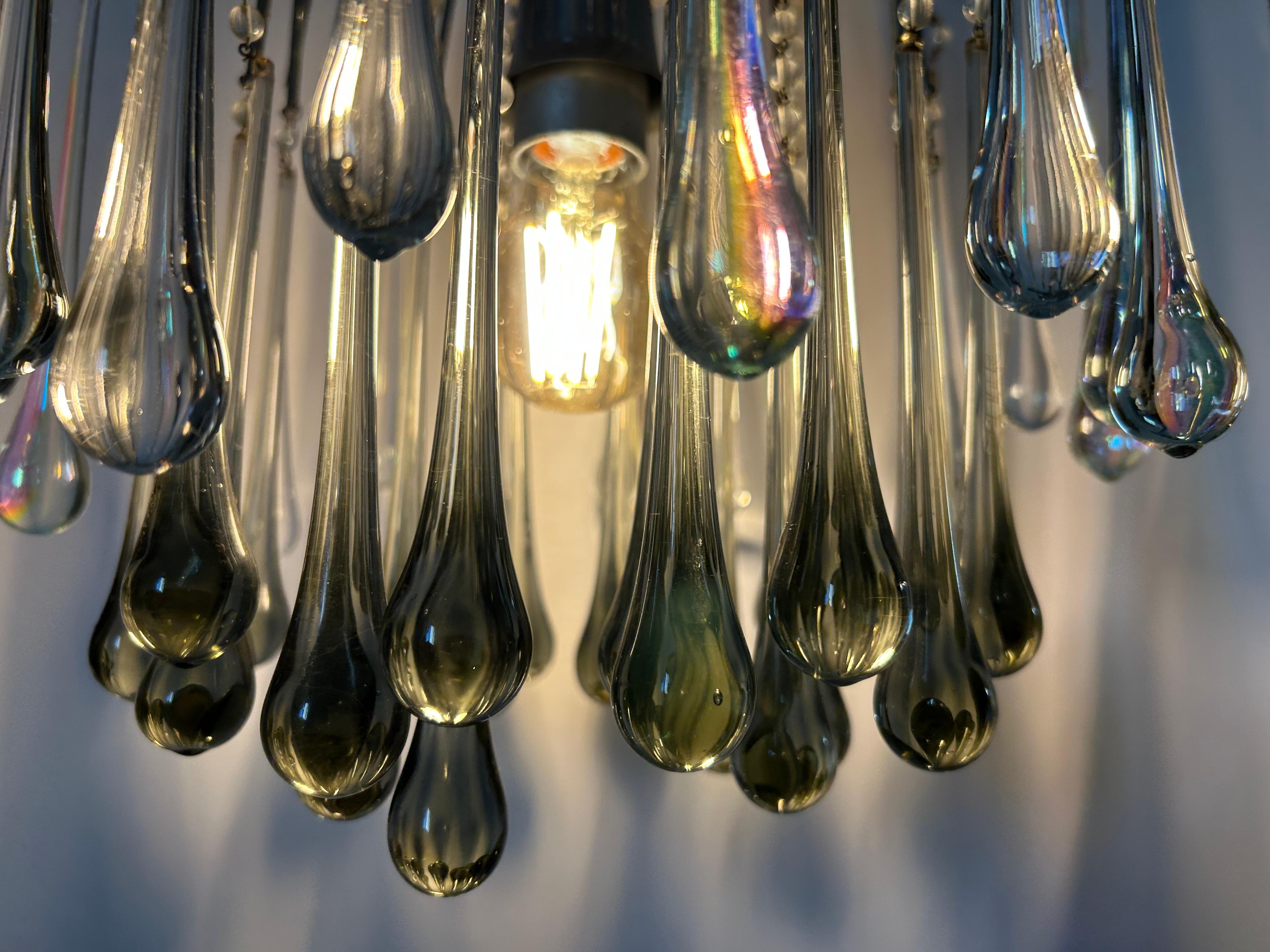 Silver Thunder, magnifico lampadario di Murano, anni '80 In condizioni buone in vendita a Budapest, HU