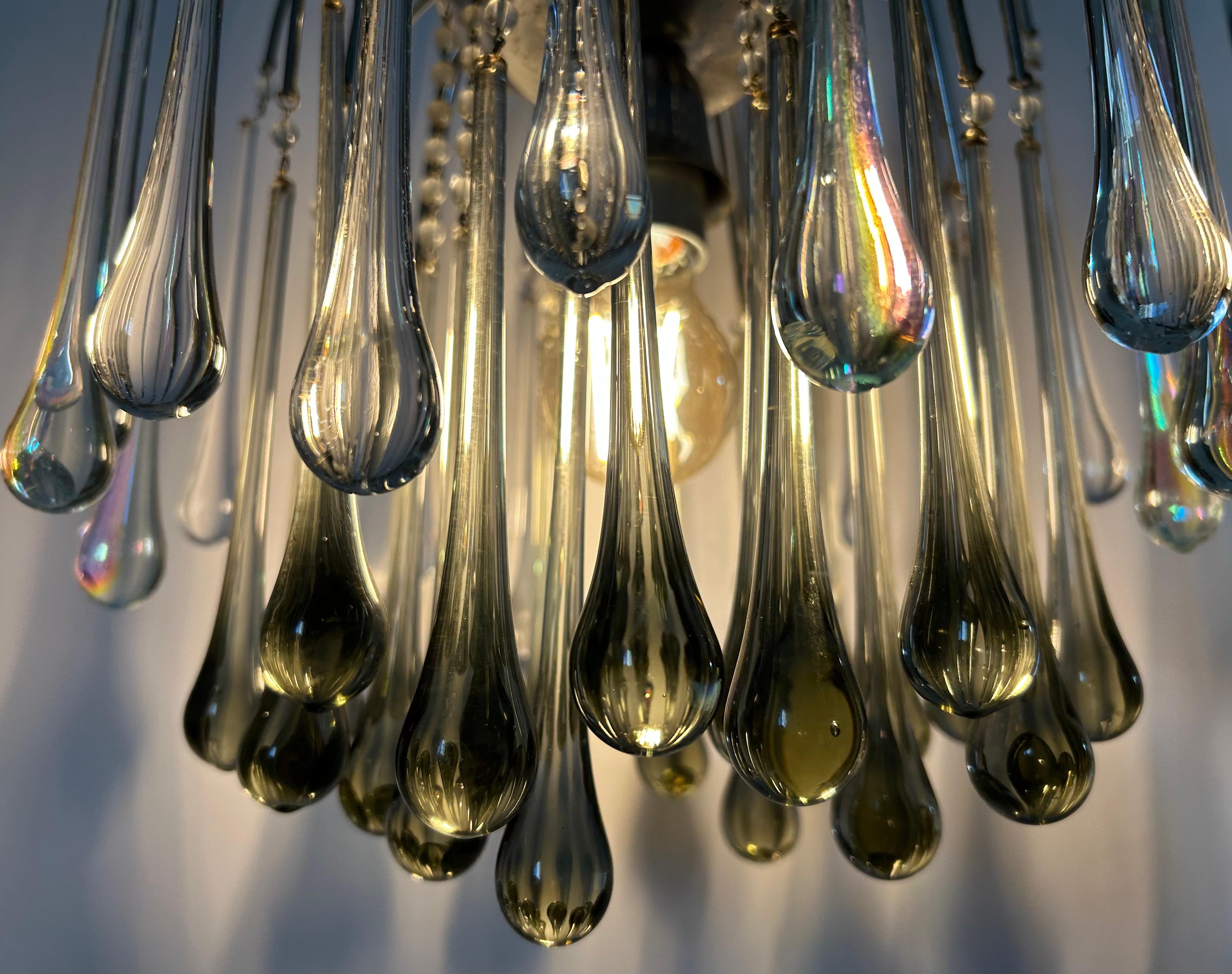 Silver Thunder, magnifico lampadario di Murano, anni '80 in vendita 2