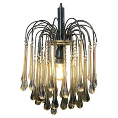 A Silver Thunder, magnifique lustre de Murano, années 1980
