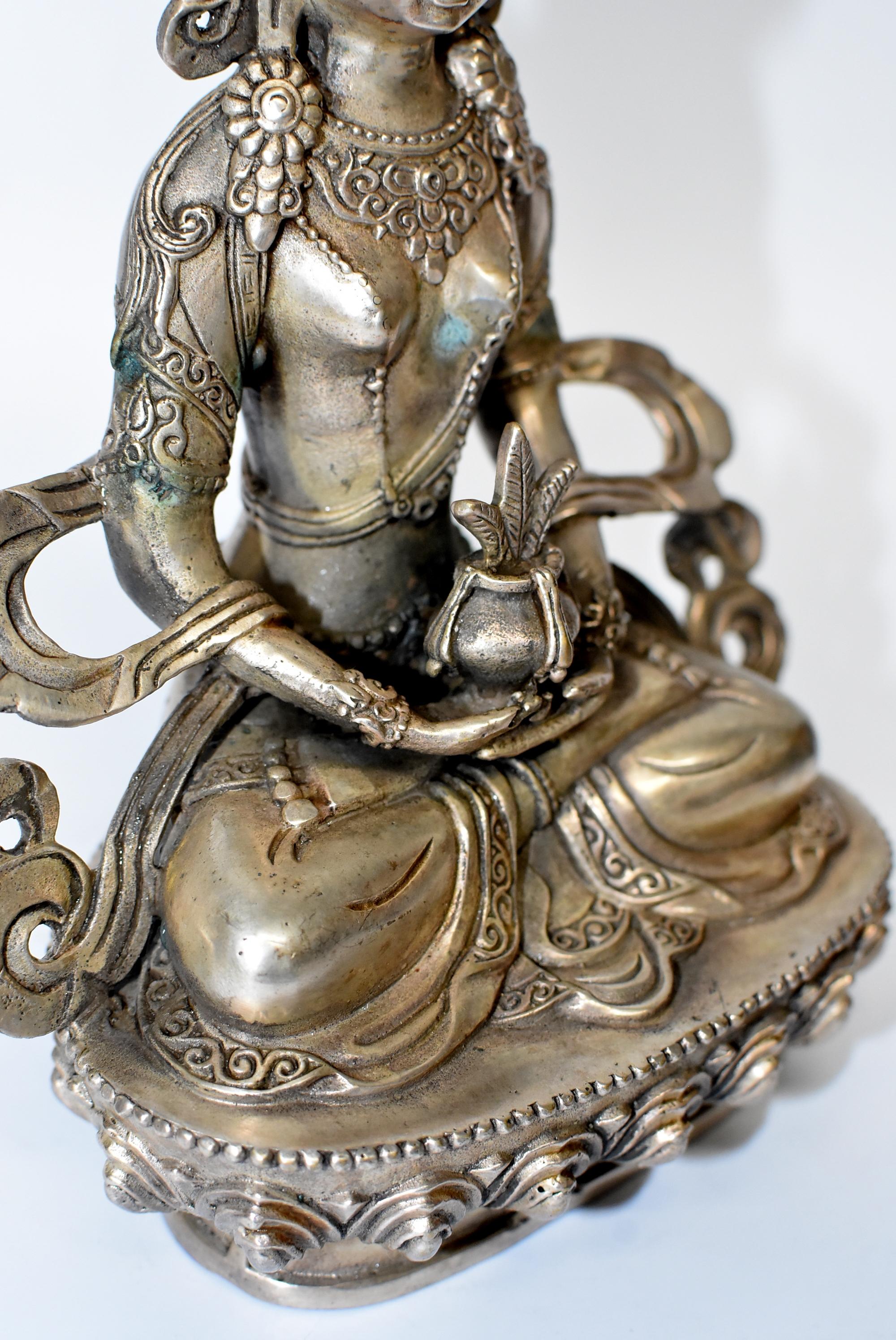 Silver Tibetan Amitayus Buddha 5