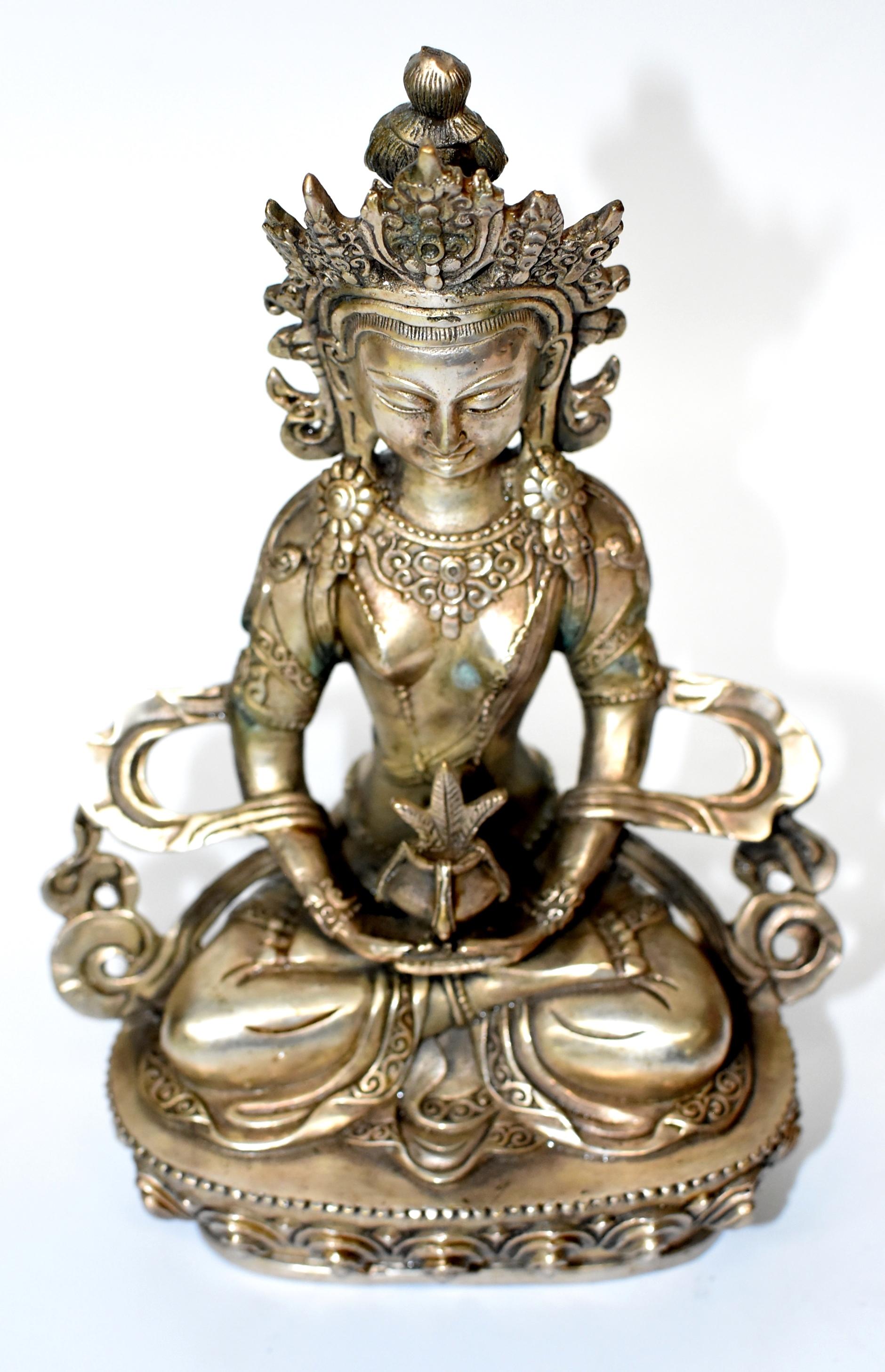 Silver Tibetan Amitayus Buddha 7