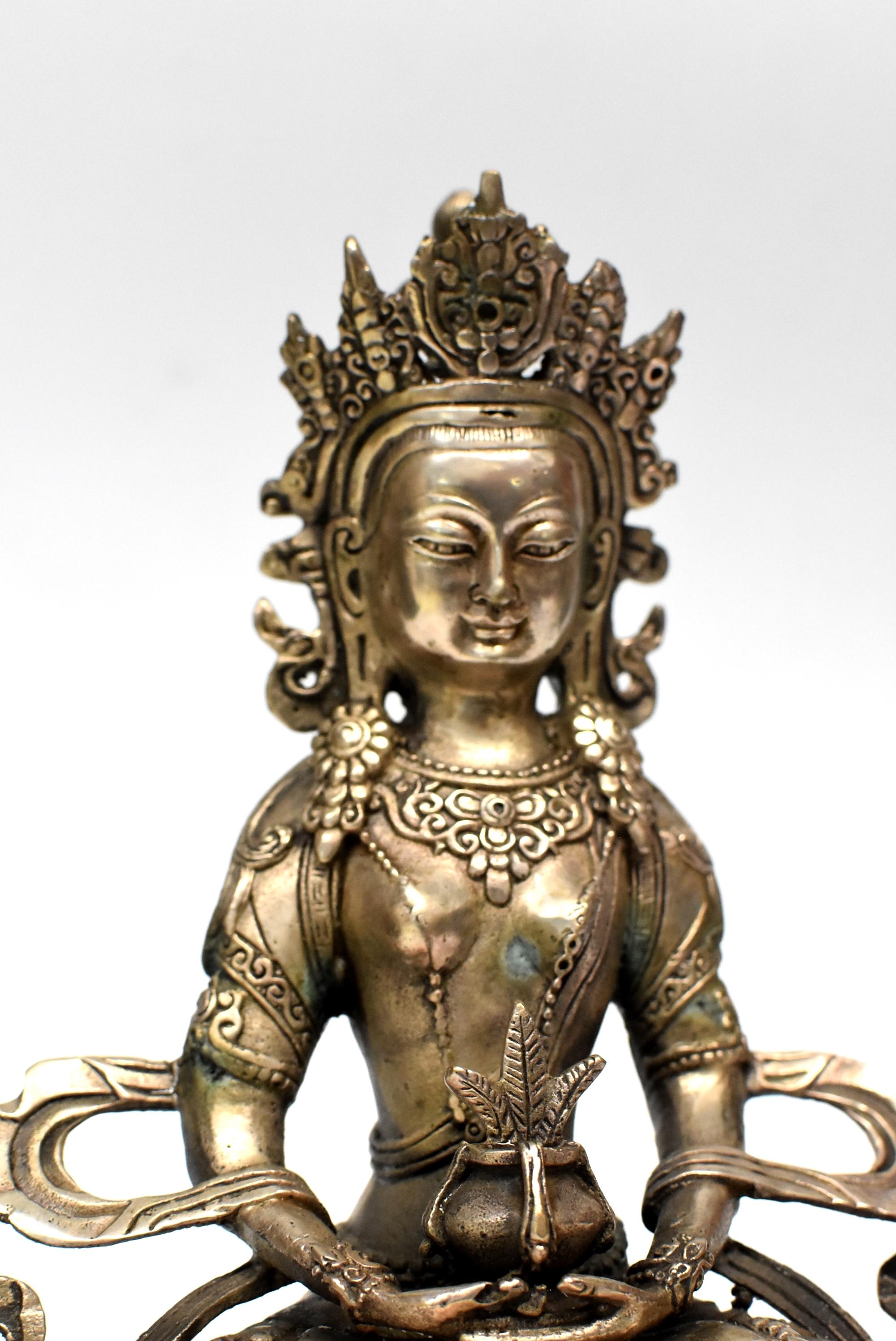 Silver Tibetan Amitayus Buddha 8