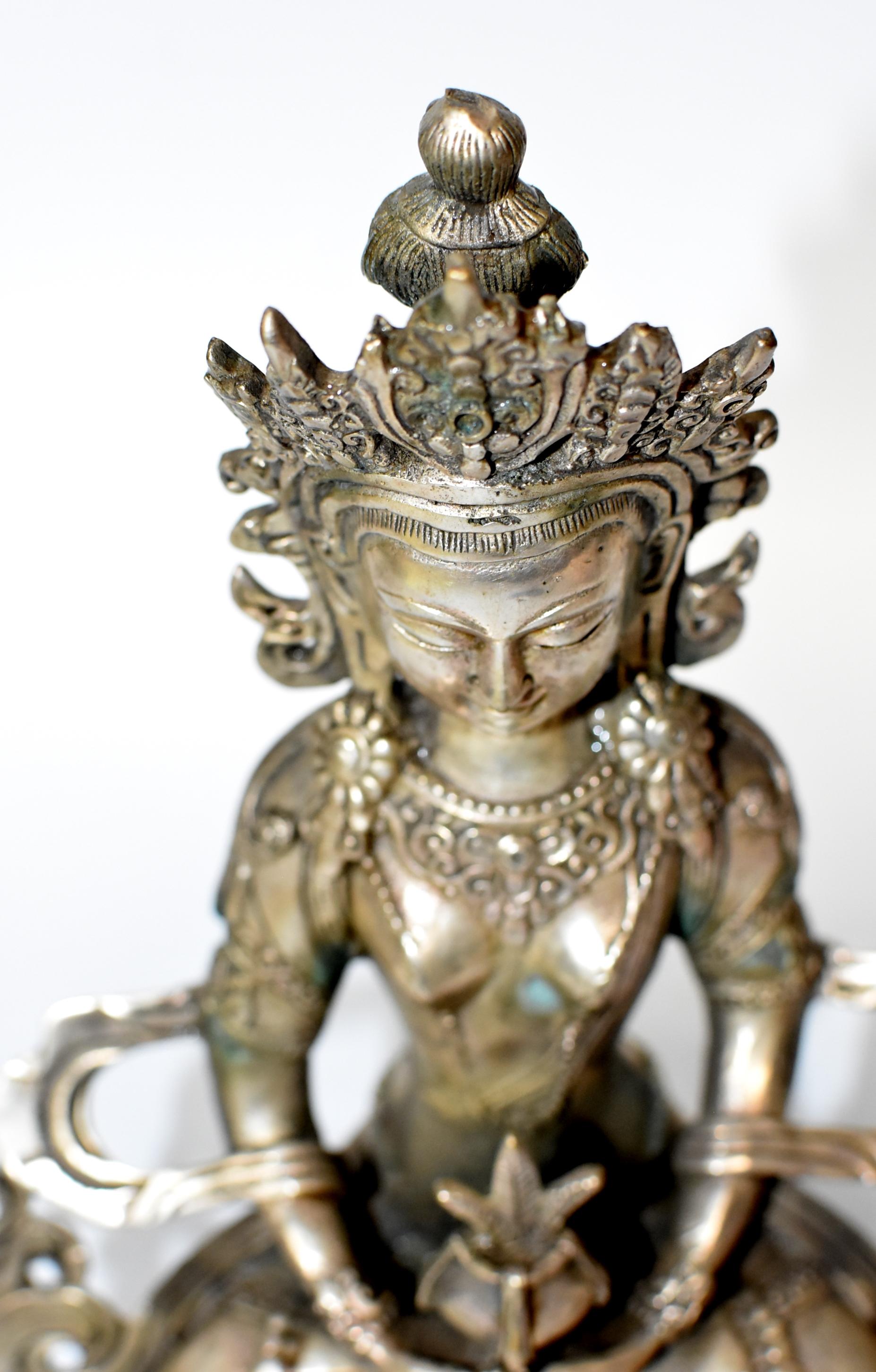Silver Tibetan Amitayus Buddha 9