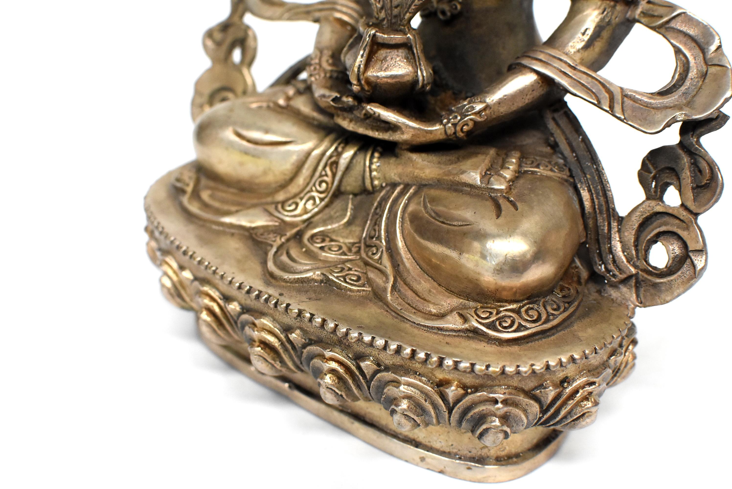 Silver Tibetan Amitayus Buddha 3