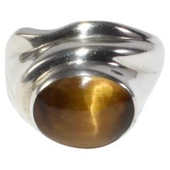 Silver Tiger's Eye Ring