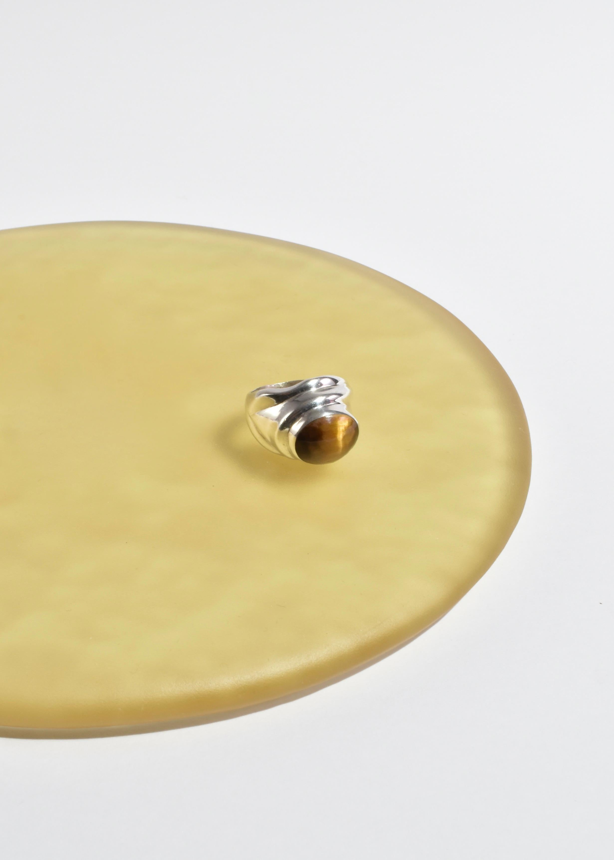 Silver Tiger's Eye Ring In Good Condition For Sale In Richmond, VA