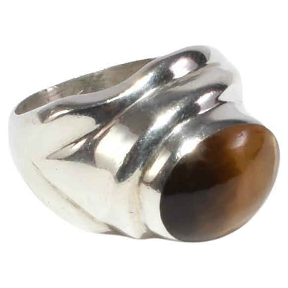 Silver Tiger's Eye Ring