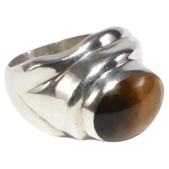 Silver Tiger's Eye Ring