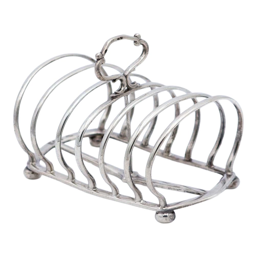 Silver toast holder for six units
