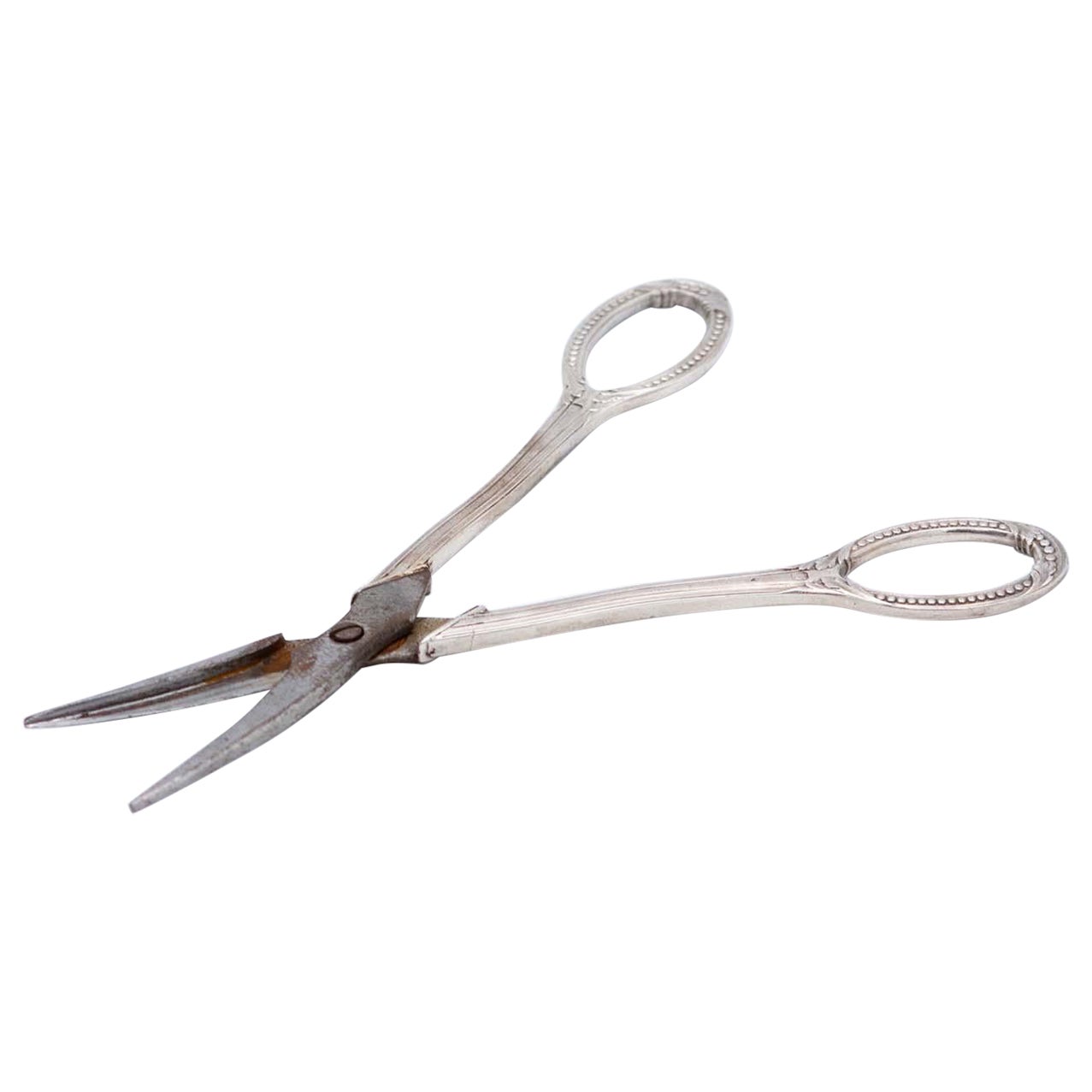 Silver toenail scissors with raised handles in vendita