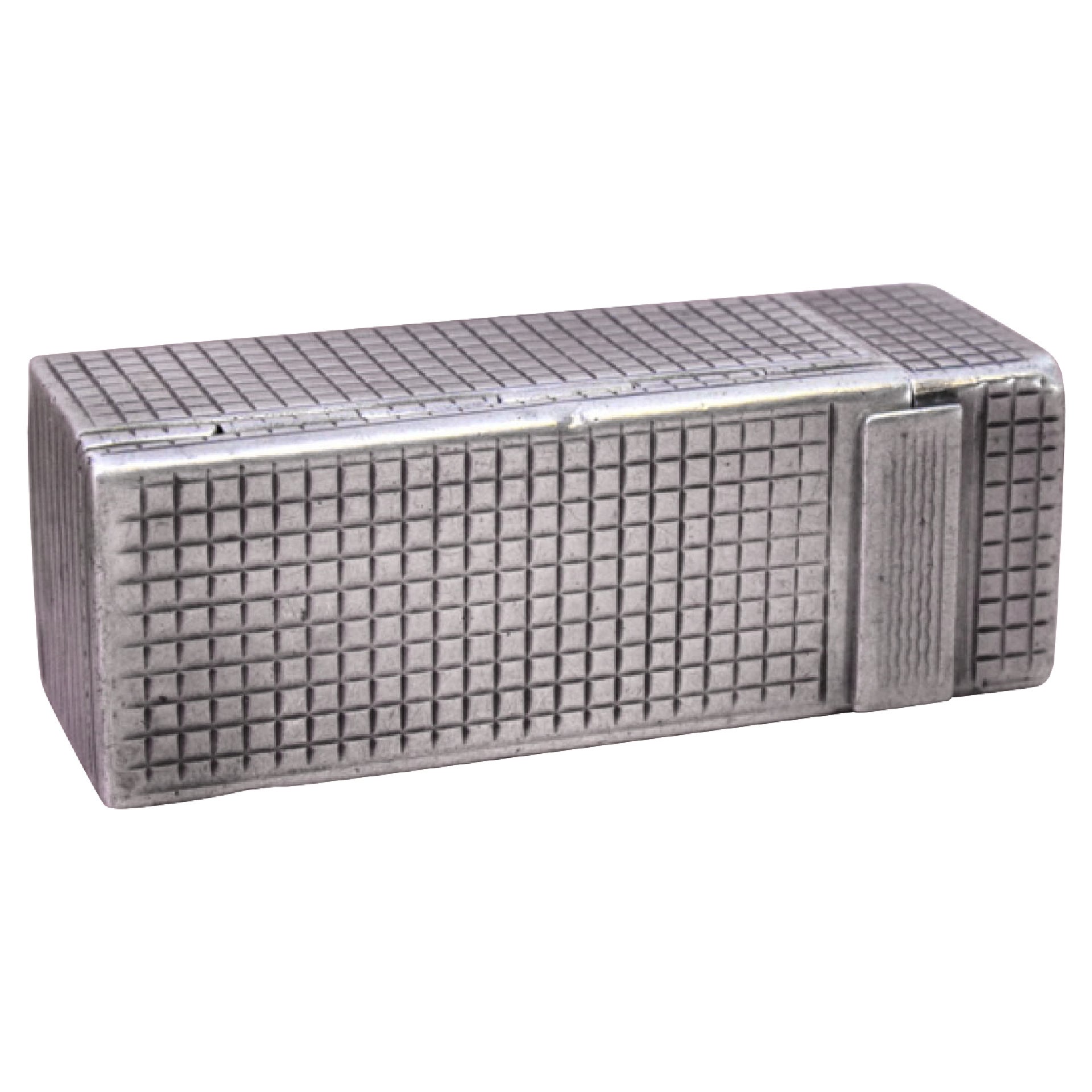 Silver toiletry box with lipstick holder and mirror with removable lid