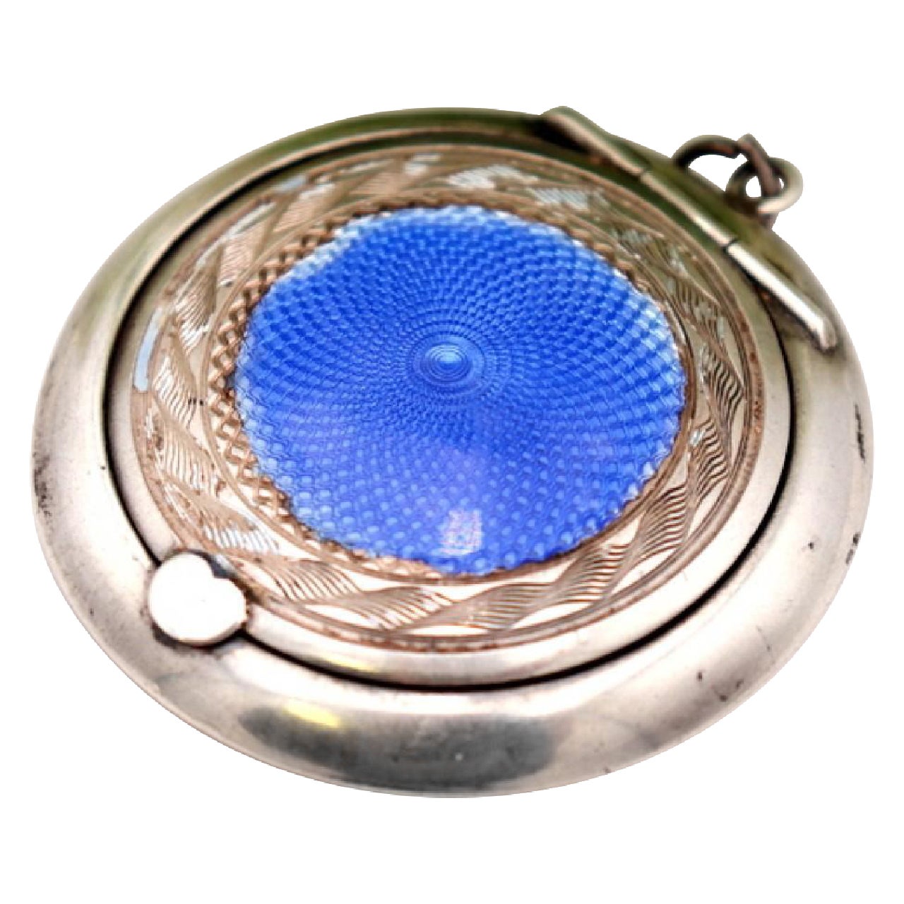 Scatola da toilette in argento con specchio