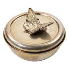Silver-Tone Butterfly Lidded Bowl, 1970s