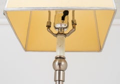 Silver Tone Metal Floor Lamp with 3 Legs