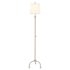 Silver Tone Metal Floor Lamp with 3 Legs