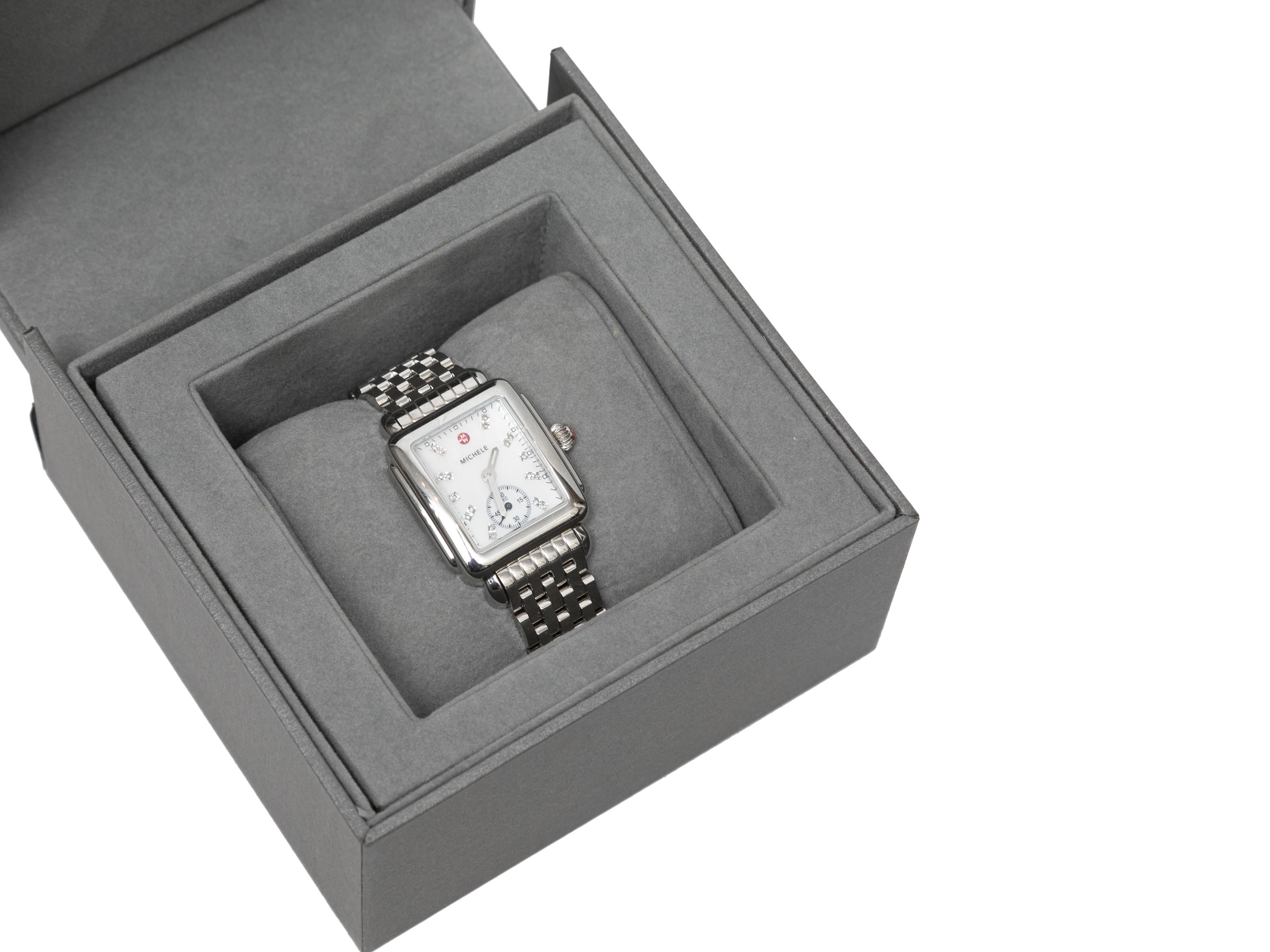 Silver-Tone Michele Deco Watch In Excellent Condition For Sale In New York, NY