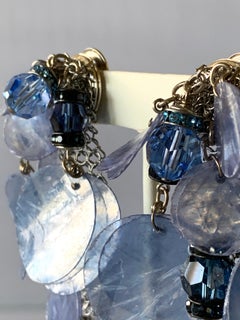 Periwinkle Blue Fringe Statement Earrings