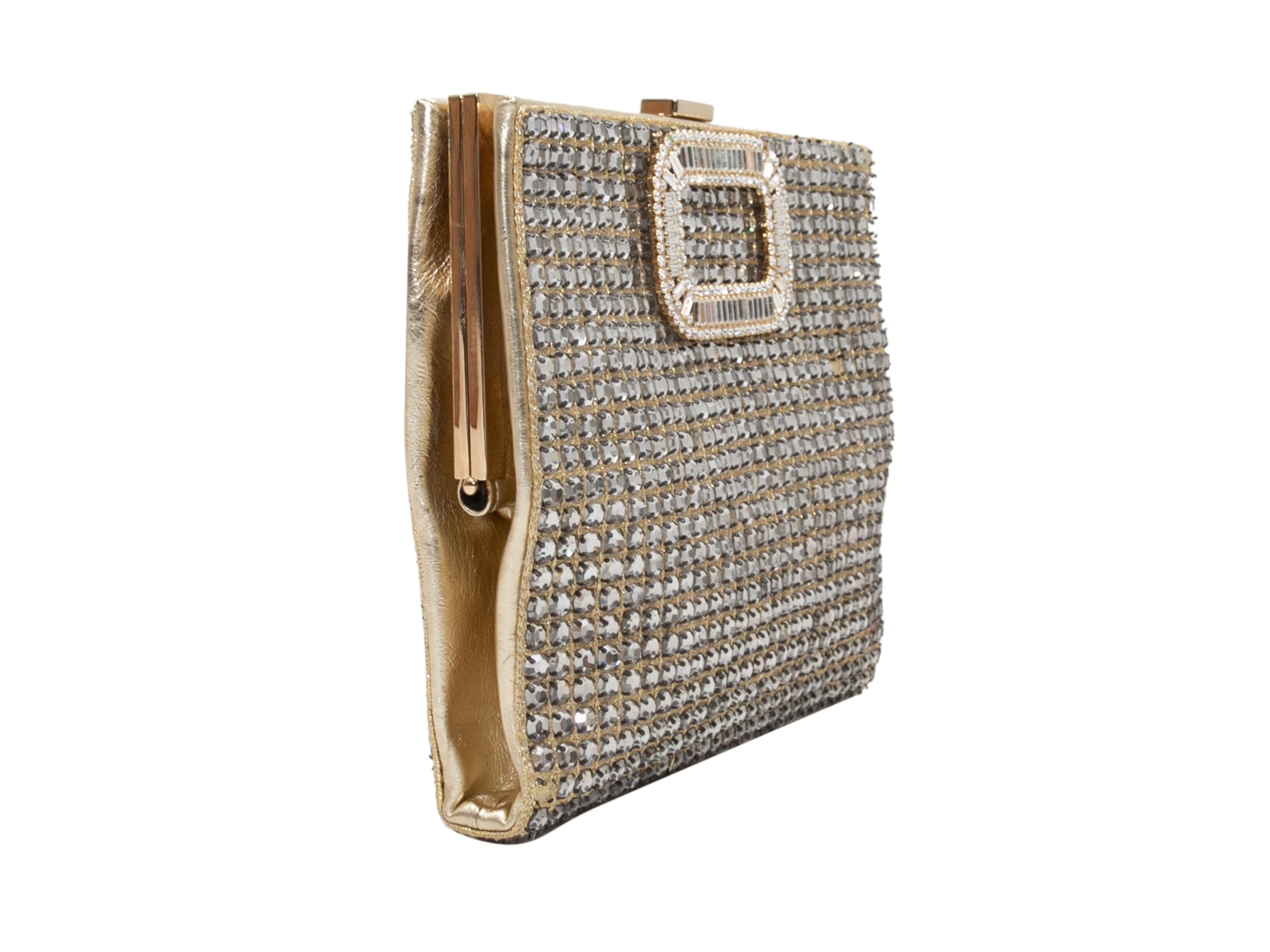Women's Silver-Tone Roger Vivier Crystal Evening Bag For Sale