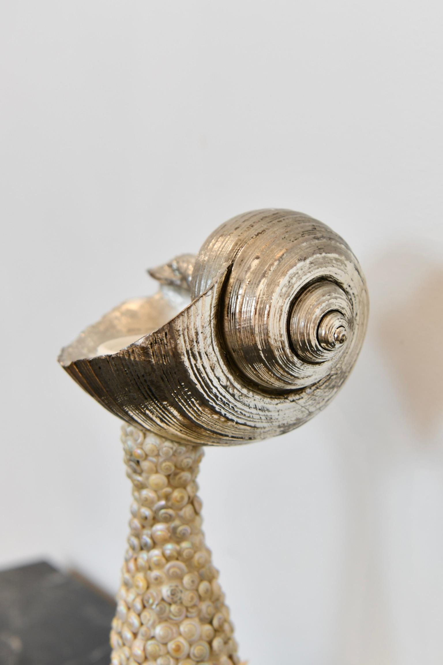 Silver Tone Seashell Candlestick For Sale 9