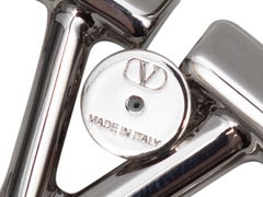 Silver-Tone Valentino Logo Hoop Earrings