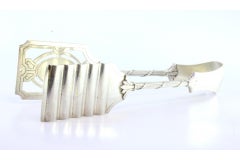 Silver tongs for asparagus, salad or bread