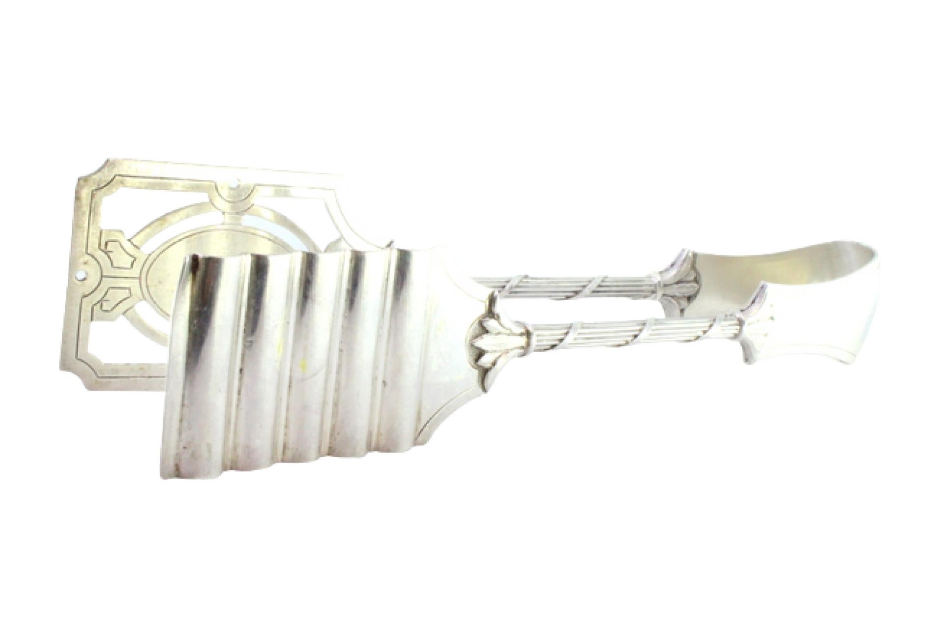 Silver tongs for asparagus, salad or bread