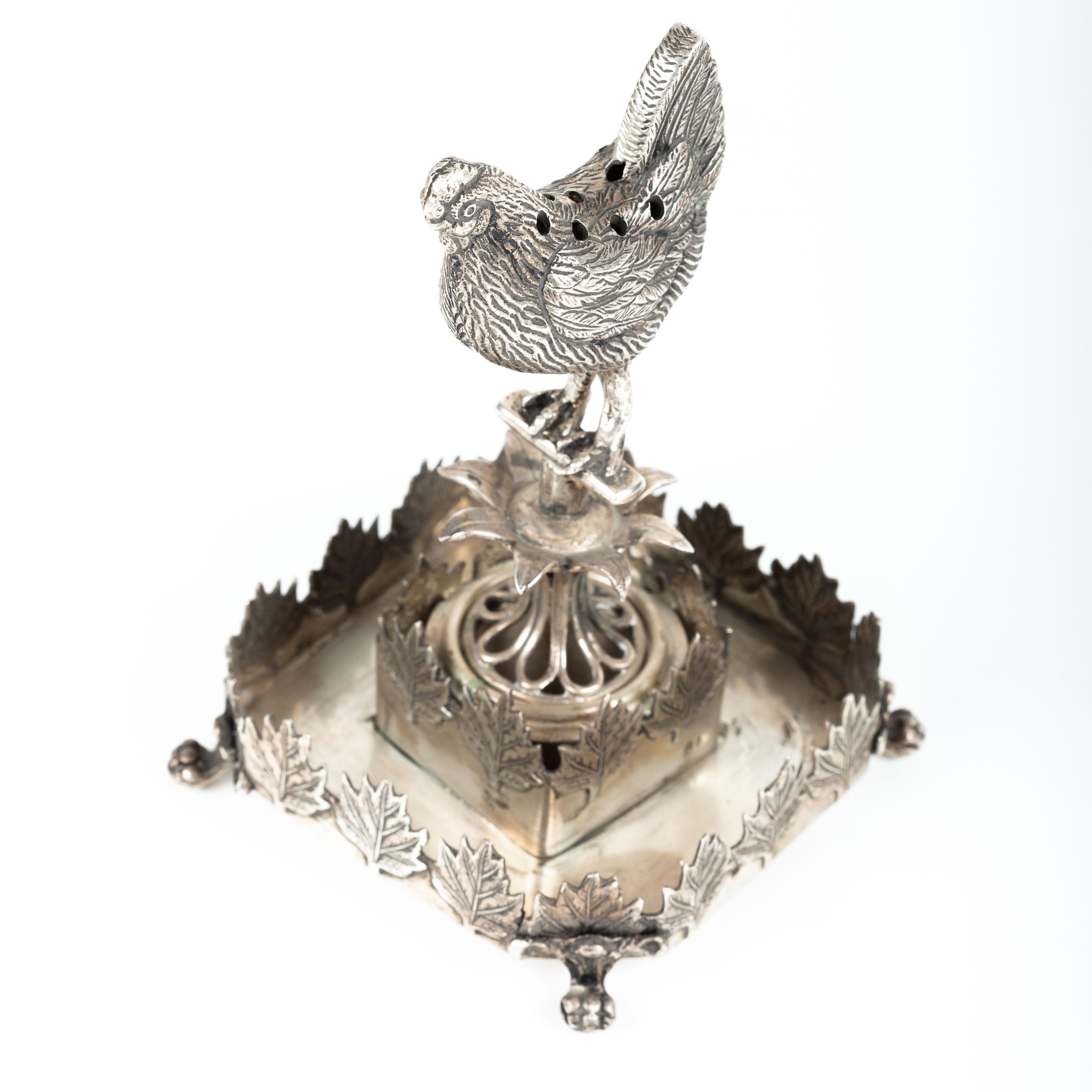 Porta stuzzicadenti in argento - Pollo in vendita 4