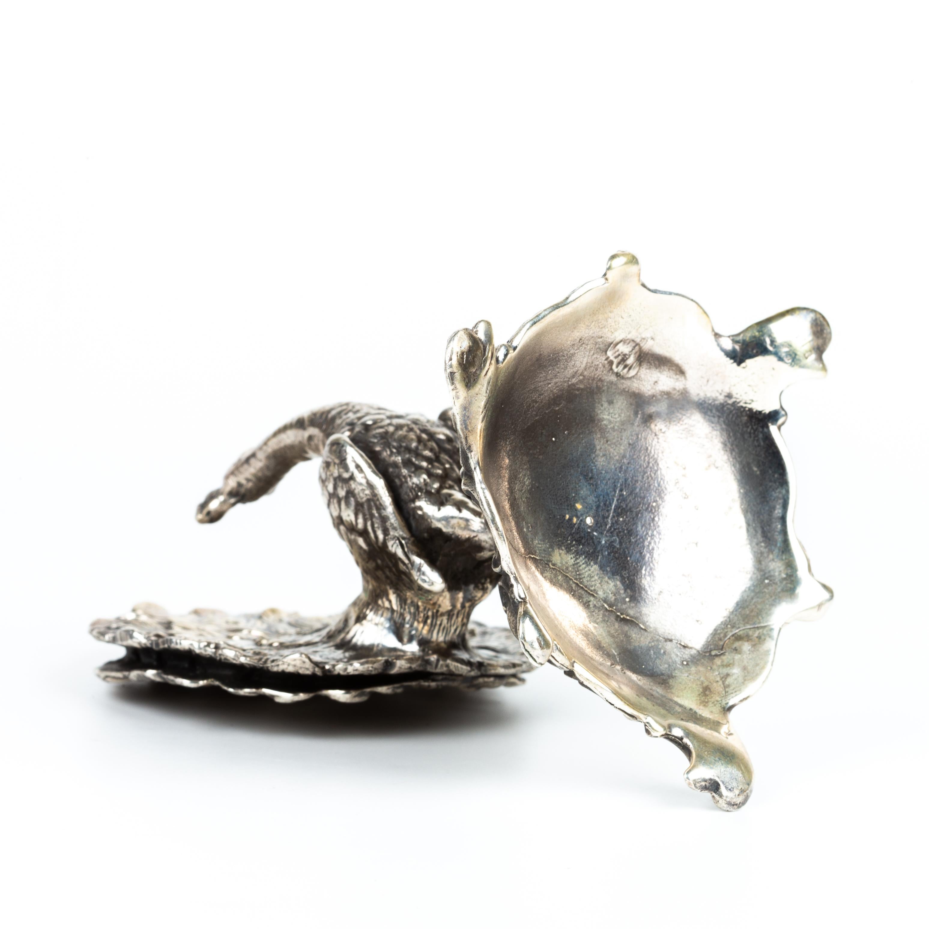 Porta stuzzicadenti in argento - Pavone in vendita 2