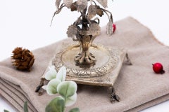 Silver toothpick holder with a cut-out jar holder