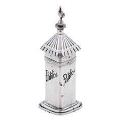 Silver toothpick holder with a square base