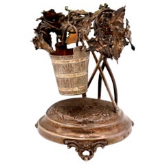 Silver toothpick holder with acanthus bush