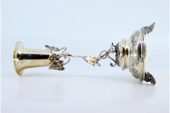 Silver toothpick holder with chalice