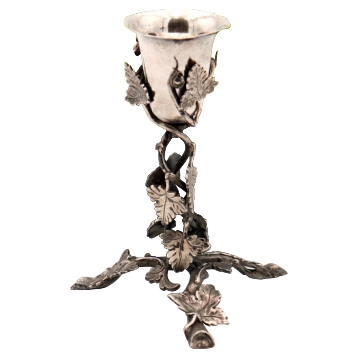 Silver toothpick holder with chalice
