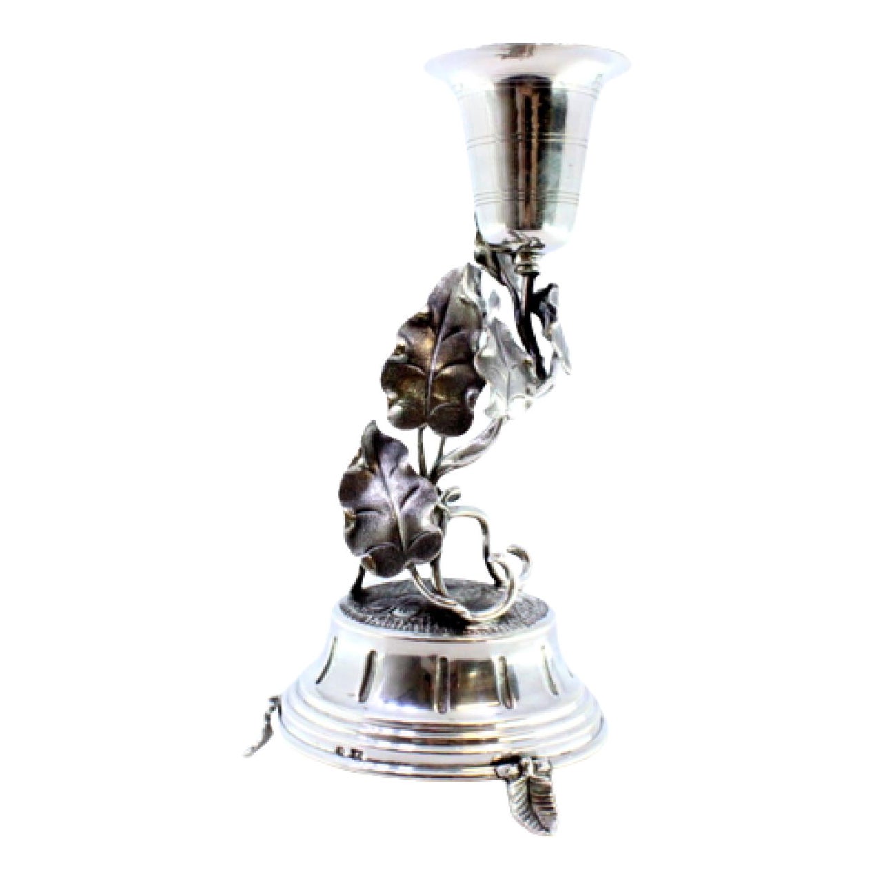 Silver toothpick holder with chalice on climbing plant with acanthus