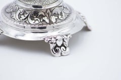 Silver toothpick holder with chalice on vine and acanthus leaves