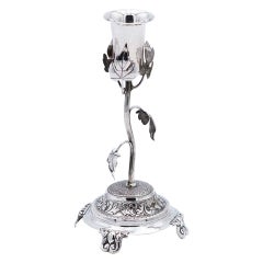 Silver toothpick holder with chalice on vine and acanthus leaves