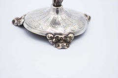 Silver toothpick holder with chalice on vine