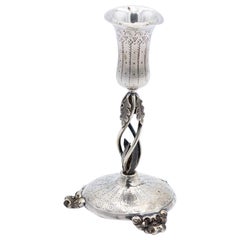 Silver toothpick holder with chalice on vine