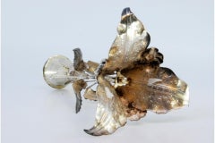 Silver toothpick holder with chalice supported by acanthus leaves