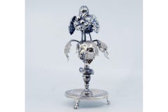 Silver toothpick holder with circular base