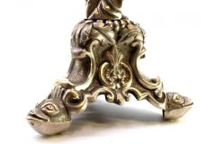 Silver toothpick holder with female figure in relief and chalice on stand