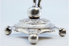 Silver toothpick holder with figure of child with chalice